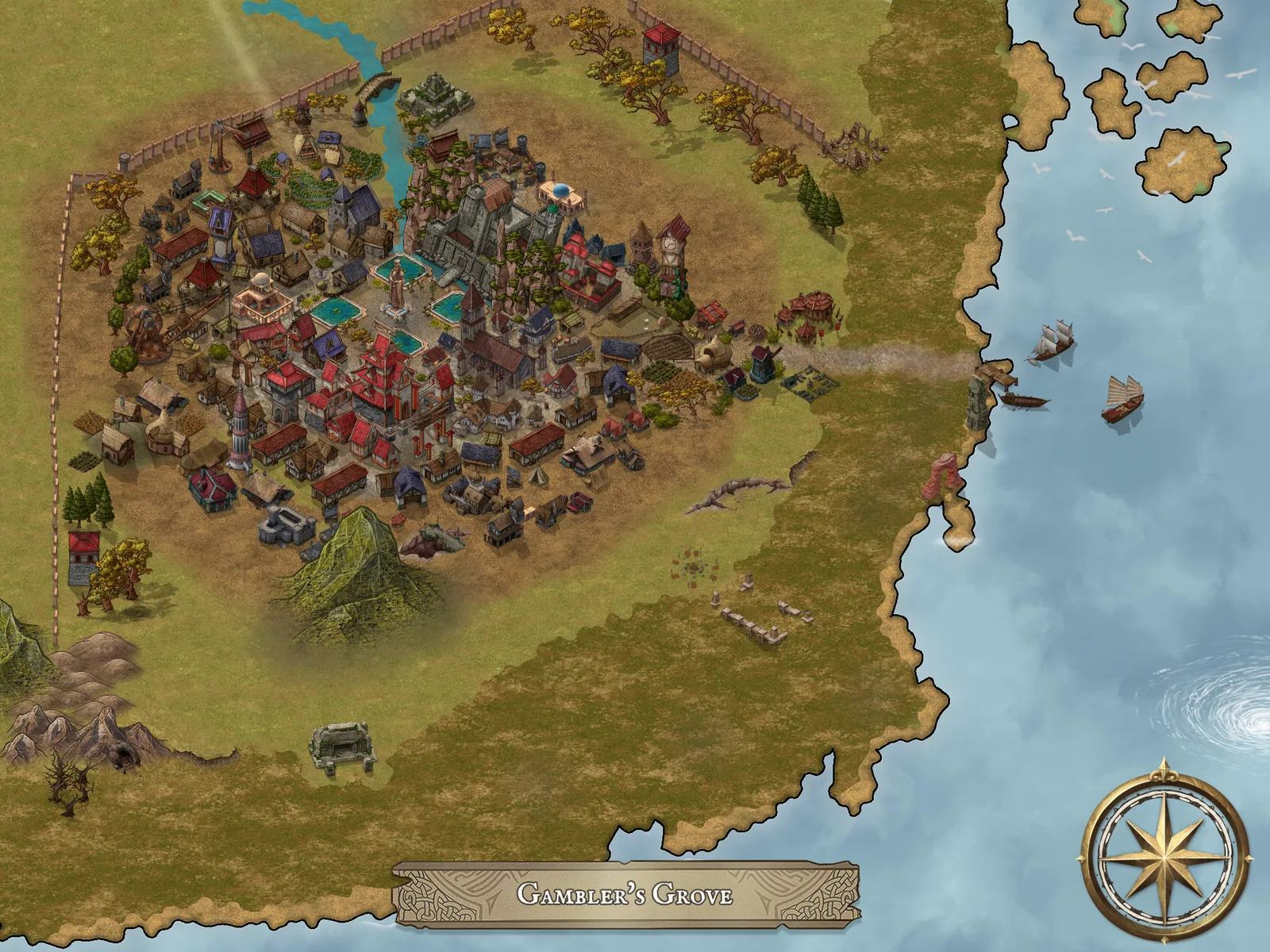 Map of Gambler's Grove, one of the largest cities