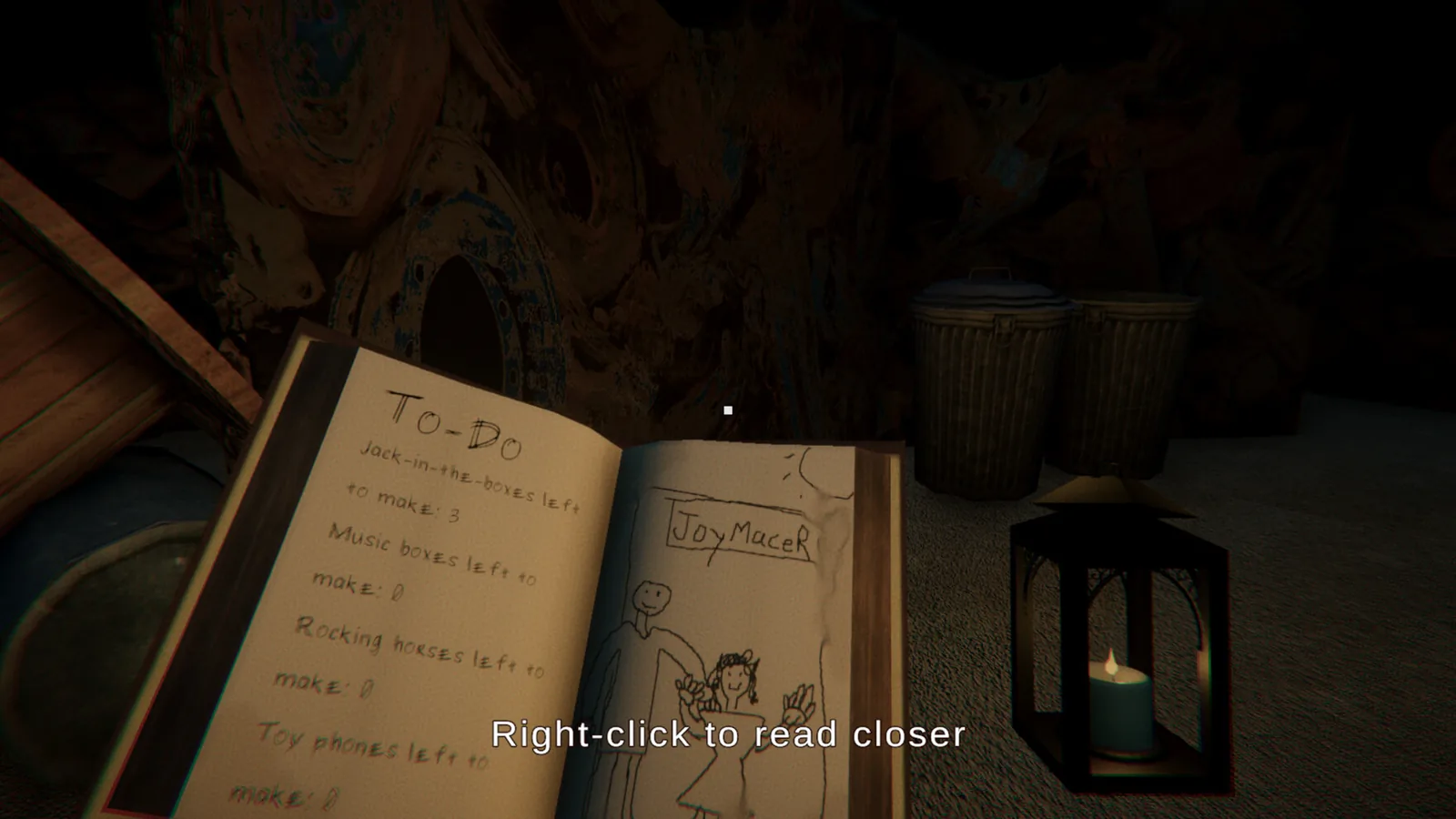 Joymaker: a child's to-do journal open beside a lantern