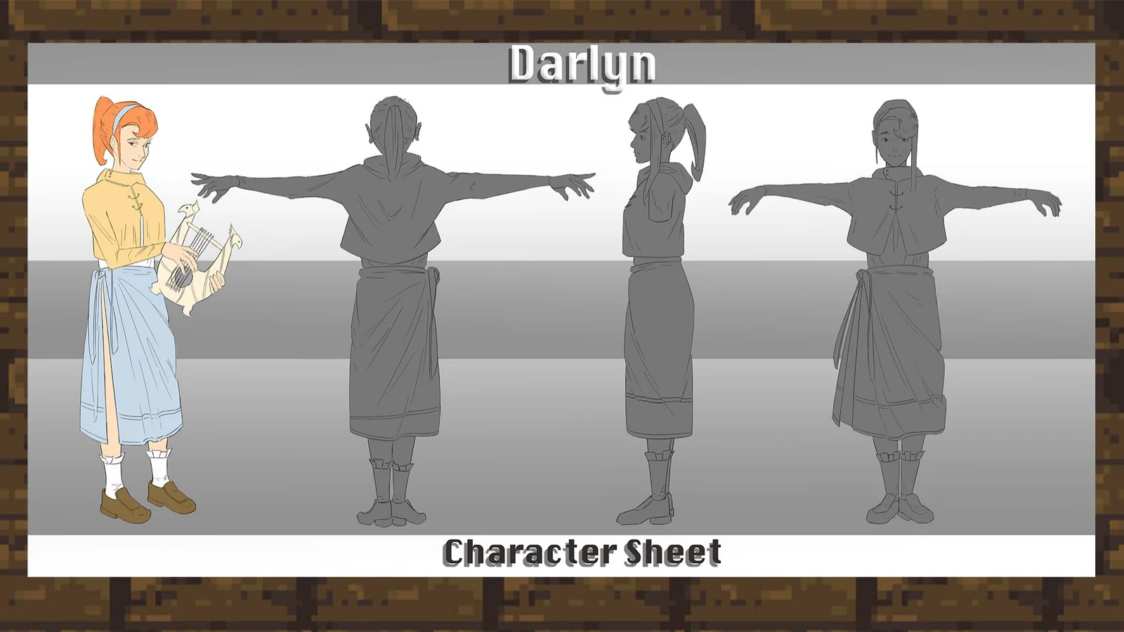 Darlyn character turnaround sheet